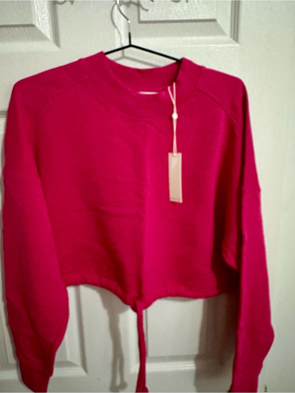 Rebecca Taylor Bright Fuchsia Cropped Sweatshirt